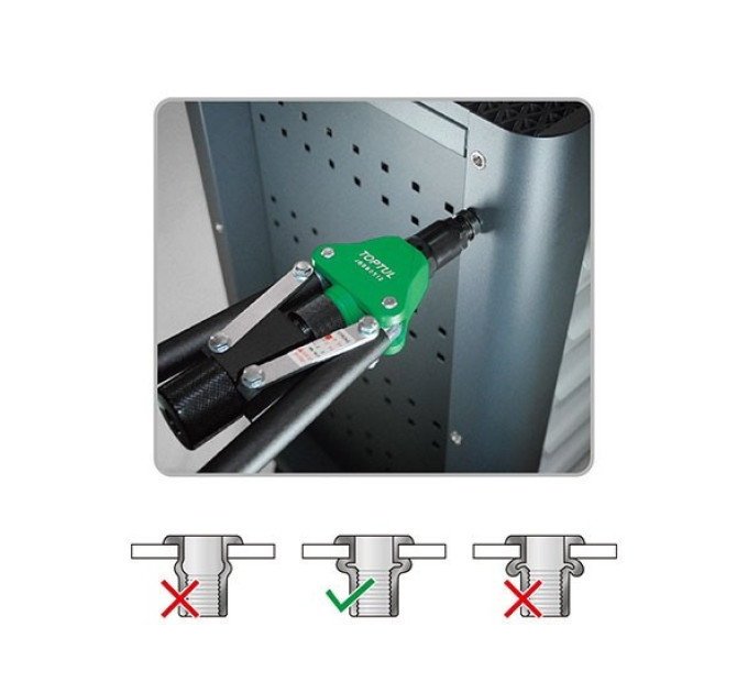 Заклепочник для різьбових заклепок TOPTUL M5, M6, M8, M10, M12 JBBB0512