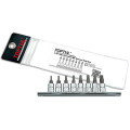 Набір біт TORX п'ятигранний з отвором TOPTUL 1/4" T8-T40 8ед. GAAG0805