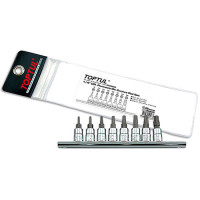 Набір біт TORX п'ятигранний з отвором TOPTUL 1/4" T8-T40 8ед. GAAG0805