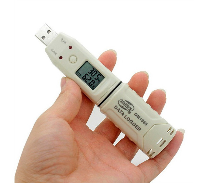 Регистратор влажности и температуры (даталоггер) USB, 0-100%, -30-80°C BENETECH GM1365