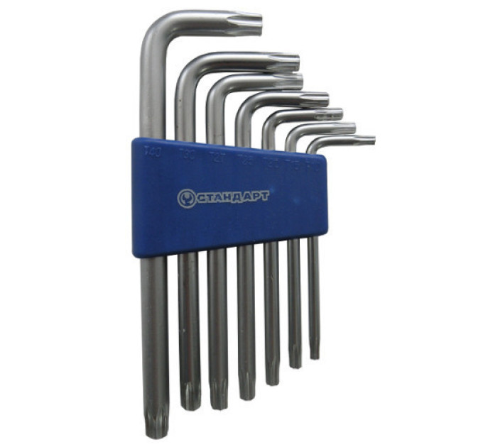 Набір ключів TORX Г-обр. з отвором 7од. СТАНДАРТ TKS0701