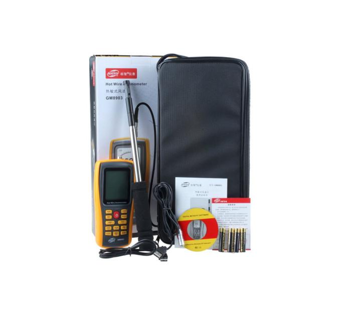 Термоанемометр профессиональный USB 0,3-30 м/с, 0-45°C BENETECH GM8903