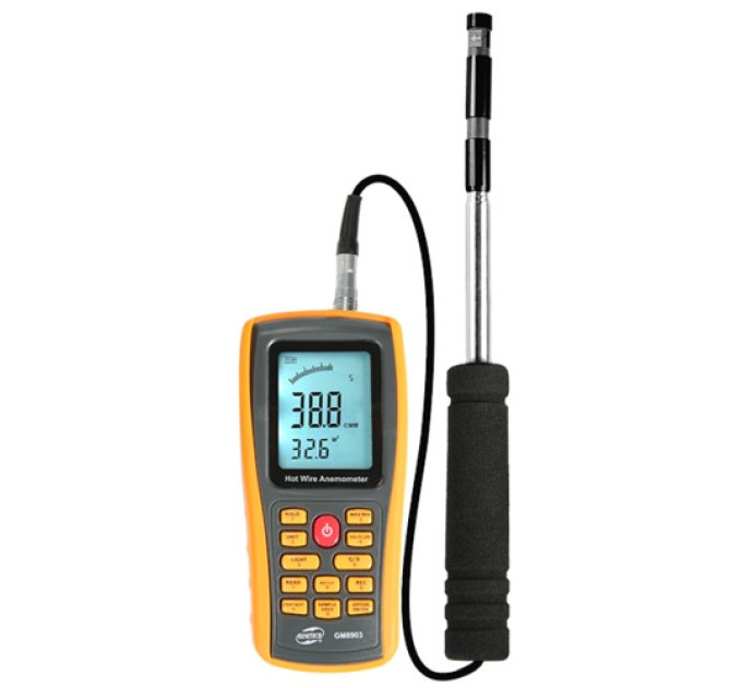 Термоанемометр профессиональный USB 0,3-30 м/с, 0-45°C BENETECH GM8903
