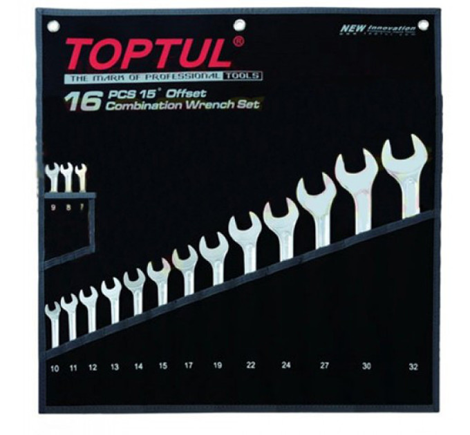Набор ключей рожково-накидных TOPTUL 16 шт. 7-32 Hi-Performance GPAX1601
