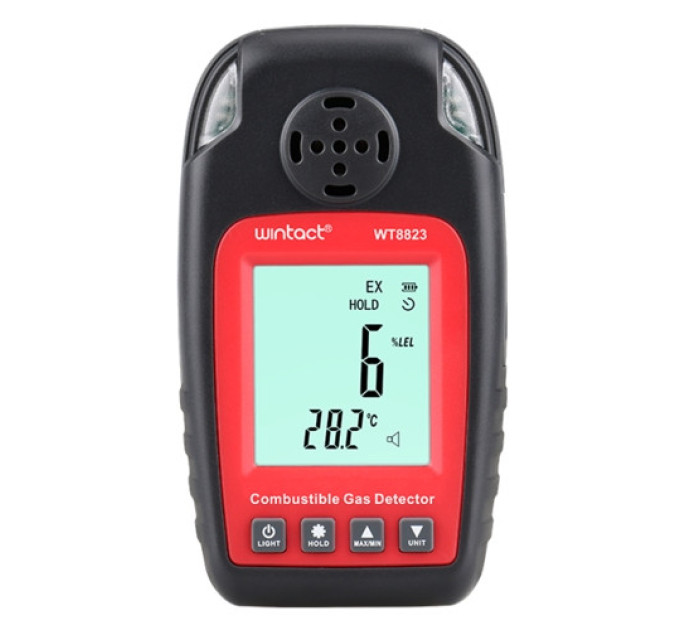 Детектор горючих газов + термометр (0-100%LEL, 0-50°C) WINTACT WT8823