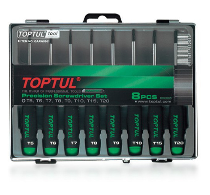 Набір викруток для точних робіт TOPTUL (T5-T20) 8од. GAAW0801