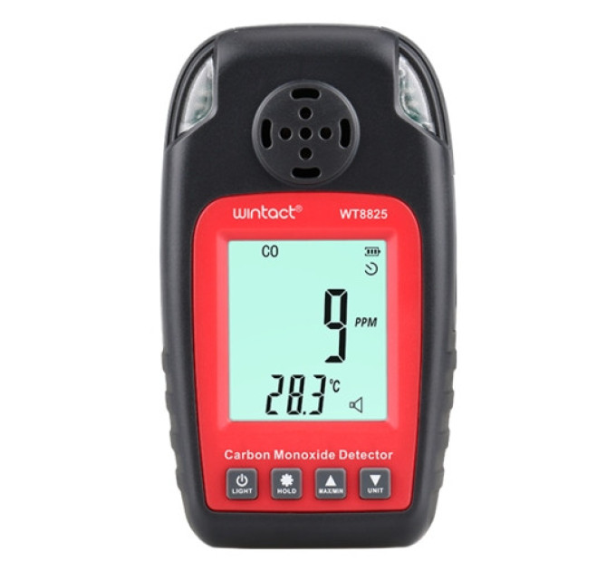 Газоанализатор СО + термометр (0-1000 ppm, 0-50°C) WINTACT WT8825